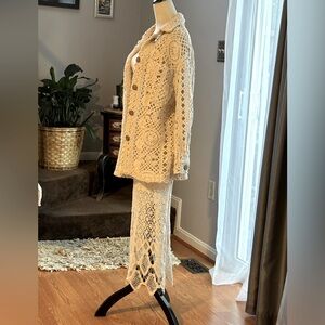 Zara Crochet Skirt & Jacket Set